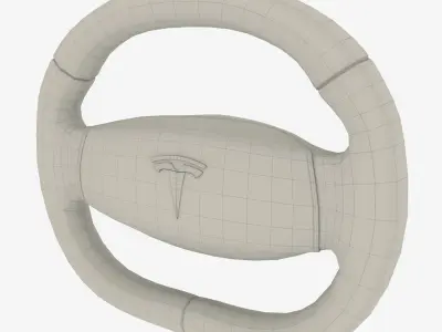 Tesla Model 3 Steering Wheel Low-poly 3D model