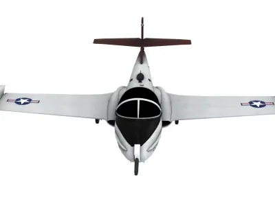 Lowpoly A-37 Aircraft Model Low-poly 3D model