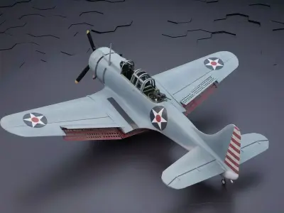 Douglas SBD Dauntless - US ww2 dive bomber 3D model