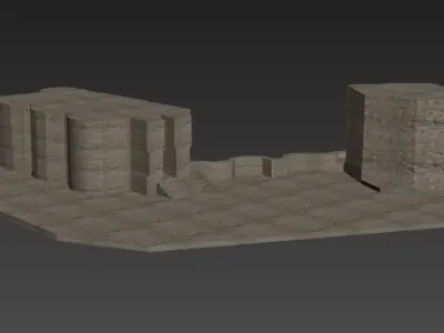 3d castle Low-poly 3D model