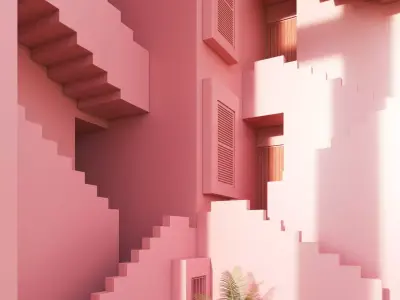 Pink Stairs 3D model