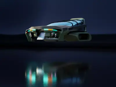 Simplistic Flying Vehicle 18 Low-poly 3D model