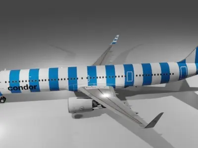 Condor Airlines Airlines airbus a321neo LR 3D Model Low-poly 3D model
