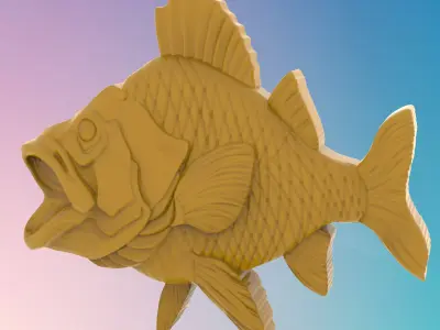 Carp fish 3D MODEL STL FILE FOR CNC ROUTER LASER 3D print model