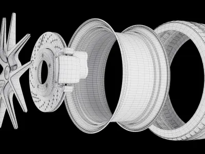 Car wheel part 3D model