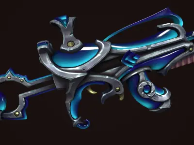 Crystal assault rifle Low-poly 3D model