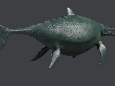 Ichthyosaur ichthyosaurus giant lizard fish marine reptile 3D model