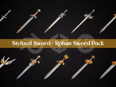 Stylized Sword - Rohan Sword Pack 3D Model Collection