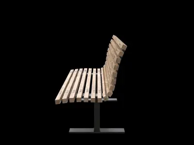 Public Bench V-04 Low-poly 3D model