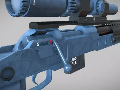 SPR-300 PRO lowpoly sniper rifle Low-poly 3D model