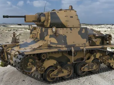 Tank L6 40 Camouflage Ansaldo Fiat Italian Vray 3D model
