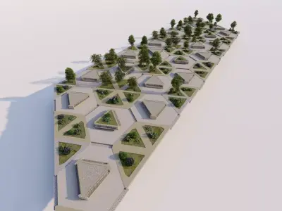 public park-Private Park Landscape 3D model