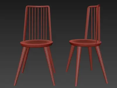 simple elegant new modern wooden dining chair  Free 3D model