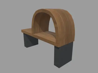 Low Poly Bench 09 Low-poly 3D model