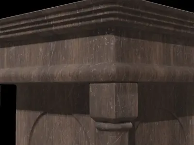 Gothic Pedestal Low-poly 3D model