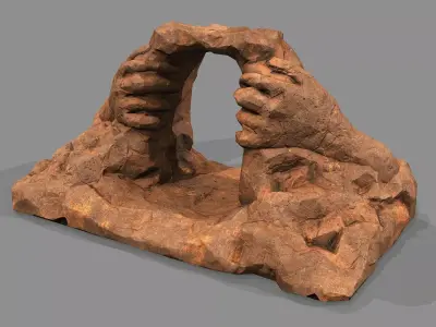 Cave Entrance Desert rock 04 Low-poly 3D model