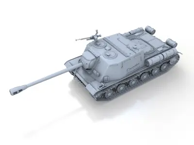 ISU-122S - Soviet  Assault Gun 3D model