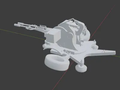 ZU-23-2 Twin barreled Anti Air Free 3D model