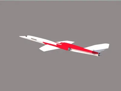 AS2 Supersonic Jet Low-poly 3D model