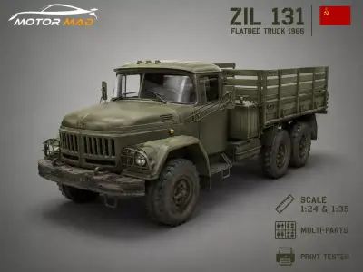 ZIL-131 Soviet Military Flatbed Truck 1966 3D print model