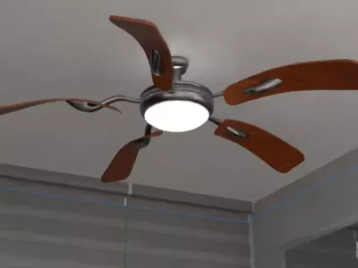 fan whit lamp Free 3D model
