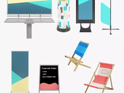 Out-of-home advertising pack 3D model