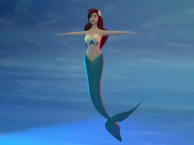 Mermaid 3d model little 3D model