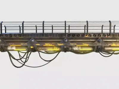 MODULAR SCIFI BRIDGE Low-poly 3D model