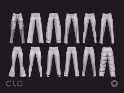 FEMALE PANTS PACK 2021 genesis8 zprj highpoly 3D model