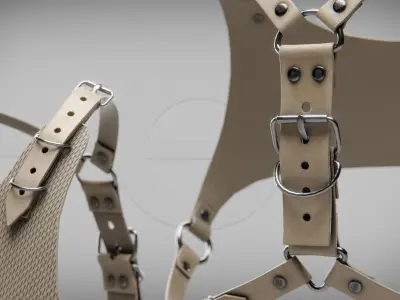 PBR Male Chest Harness accessory variations Low-poly 3D model