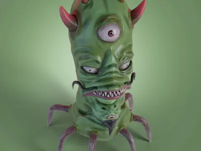Nasty stylized monster 3D model