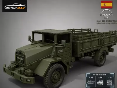 MAN 630 L2A Cargo-SLS 1958 - German 5t Military Truck 3D print model