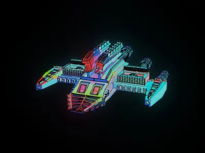 Spaceship 3D Model Created in Blender3D 3D model