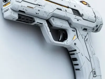 Sci-Fi Futuristic Gun - Low Poly 3D Model for Games Low-poly 3D model
