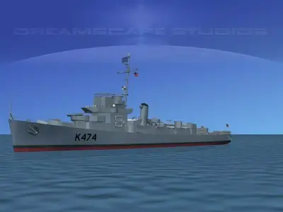 UK Captains Class Frigate HMAV Foley 3D model