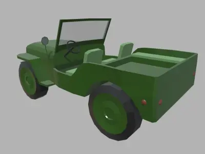 Low Poly Military Car 01 Low-poly 3D model