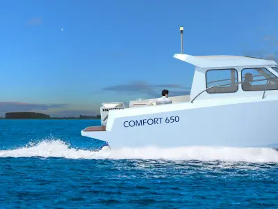 small fishing boat Low-poly 3D model