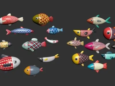 Cartoon Fish  Low-poly 3D model