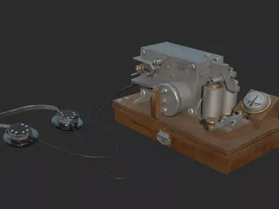 Old fashioned military telegraph machine 3D model
