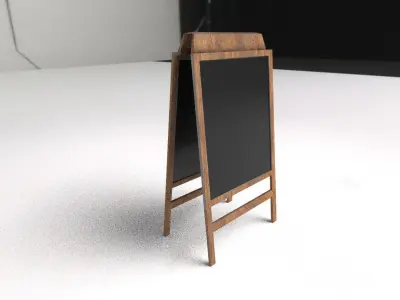 3D Model LowPoly CafeSign Free low-poly 3D model