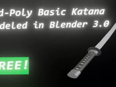 Mid-Poly Basic Katana Free 3D model