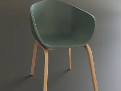 Chair with wicker seat Free 3D model