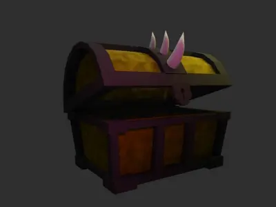 Treasure chest 5 Low-poly 3D model