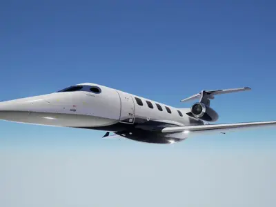 Realistic PBR Embraer Phenom 300 Private Jet Low-poly 3D model