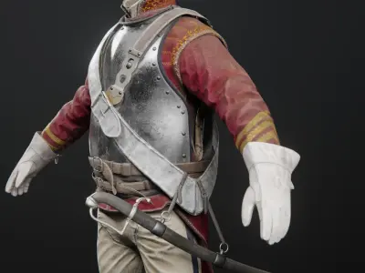 Soldier Napoleon Cavalry Cuirassier 3D model