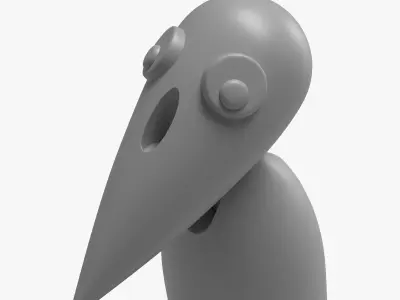 Wooden Karasu Low-poly 3D model