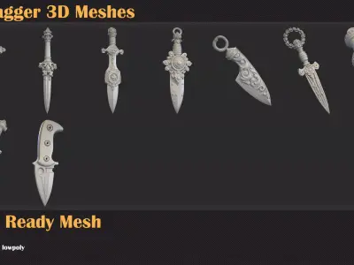 37 Dagger 3d meshes - VOL68 3D model