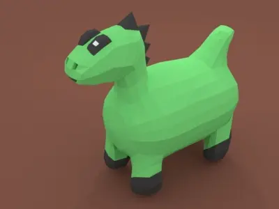 Chibi Dinosaurus 3D Model Low-poly 3D model