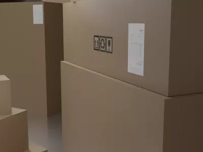 Lowpoly Cardboard Boxes Low-poly 3D model