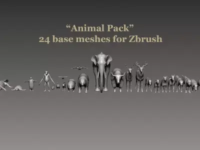 Big Animal Pack for Zbrush 3D model